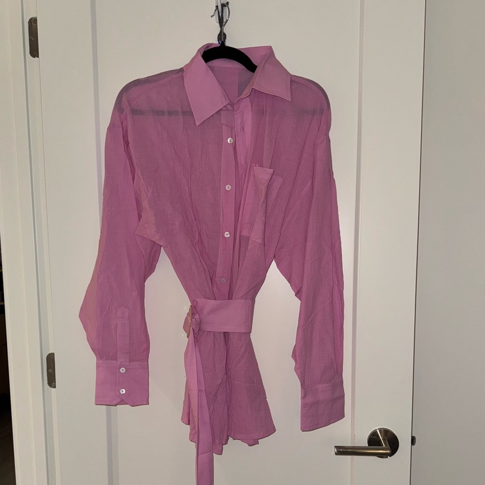 POPFLEX I Need a Vacation Shirt Dress - Pink Lavender. - Picture 4 of 7